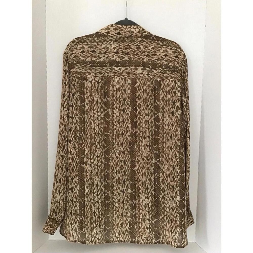 MICHAEL KORS animal snake print sleeveless cowl neck blouse long sleeve Size 4 - Picture 2 of 8